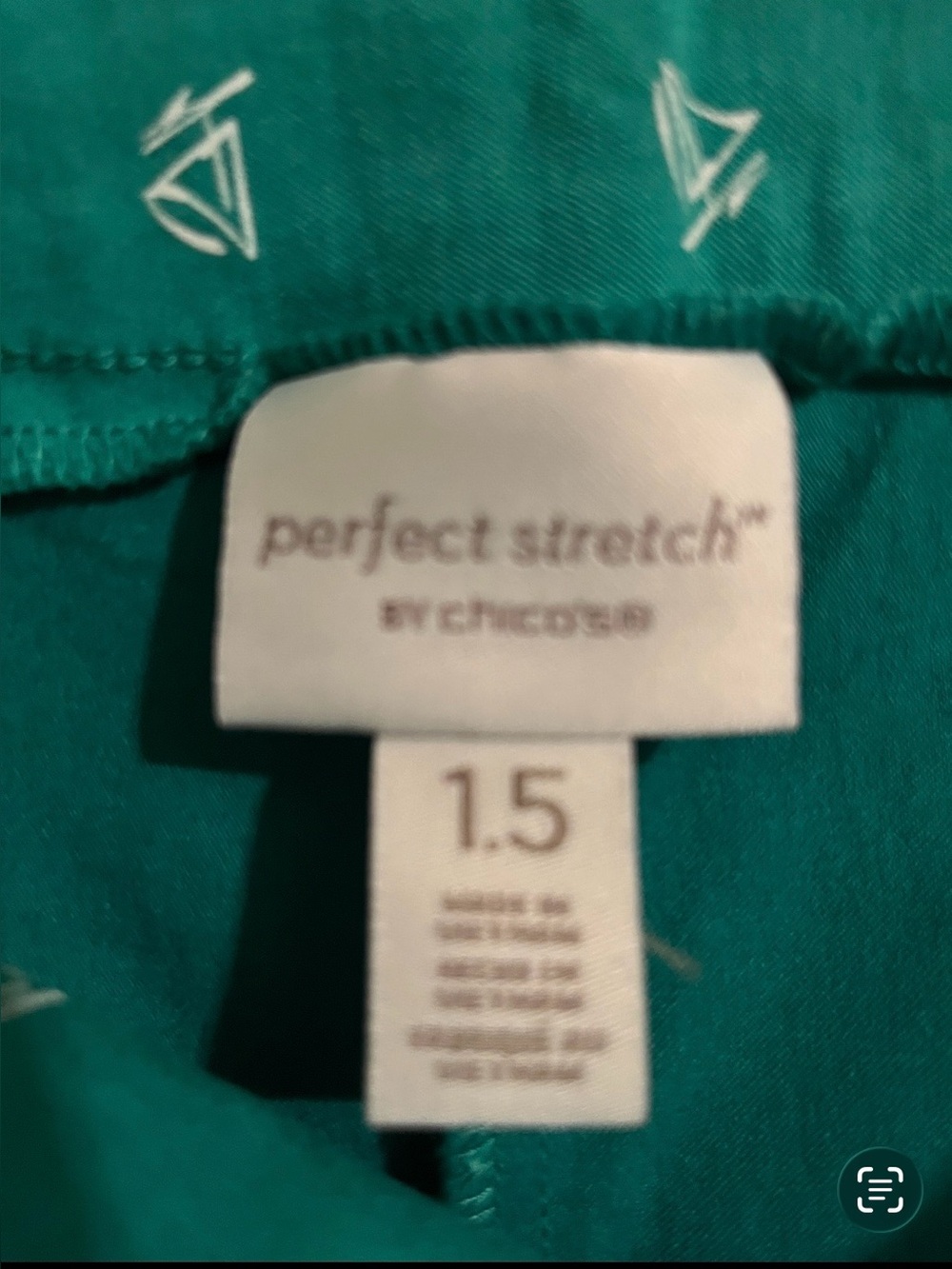 Chicos Perfect Stretch Sailboat Print Capris w/ Ankle Detail.  Size 1.5 (10) - Picture 5 of 5